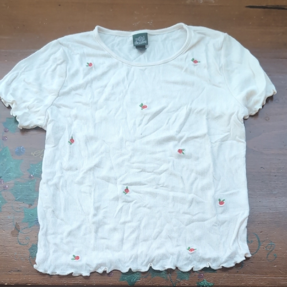 Wild Fable Cream Ribbed Top